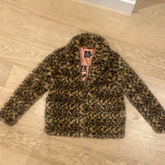 Size XS Volcom faux fur leopard print coat - Picture 1 of 3